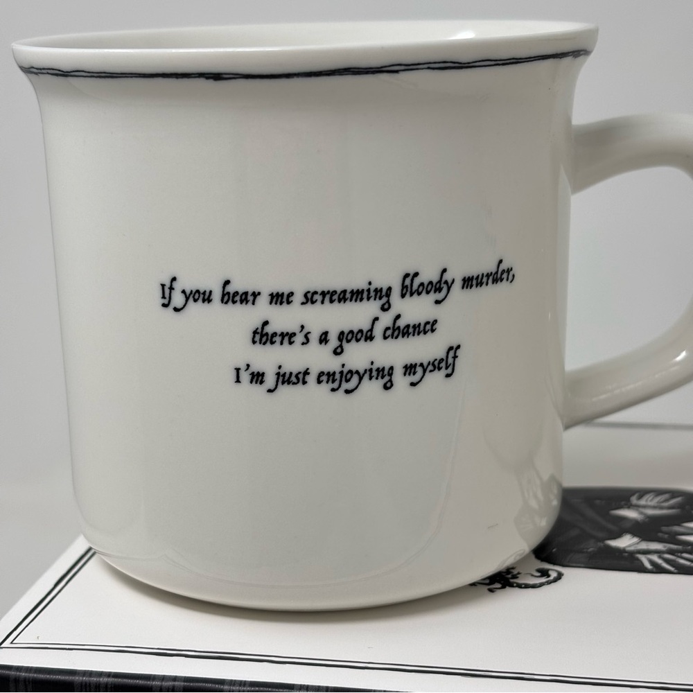 Pottery Barn Wednesday Addams Stoneware Decal Mugs NEW IN BOX Halloween - Picture 6 of 13